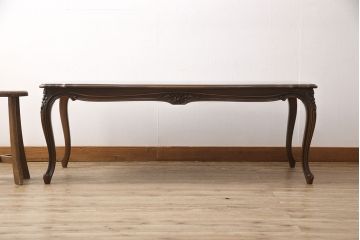 中古　カリモク家具(karimoku)　domani(ドマーニ)　Louis(ルイ)XVシリーズ　流れるような曲線が美しいセンターテーブル(リビングテーブル)(R-052163)