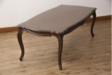 中古　カリモク家具(karimoku)　domani(ドマーニ)　Louis(ルイ)XVシリーズ　流れるような曲線が美しいセンターテーブル(リビングテーブル)(R-052163)