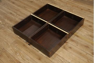 中古　美品　アジアンアンティーク風　カラフルな花の絵柄がかわいらしい大型飾り棚(陳列棚、キャビネット、オープンラック)(R-052165)