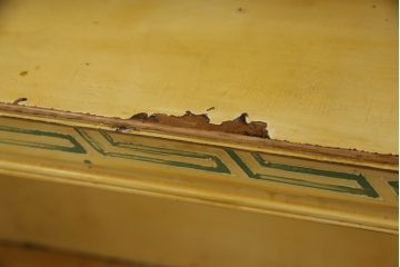 中古　美品　アジアンアンティーク風　カラフルな花の絵柄がかわいらしい大型飾り棚(陳列棚、キャビネット、オープンラック)(R-052165)