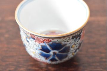大清光緒年製　色絵　猪口5客セット(古伊万里、中国?)(R-052168)