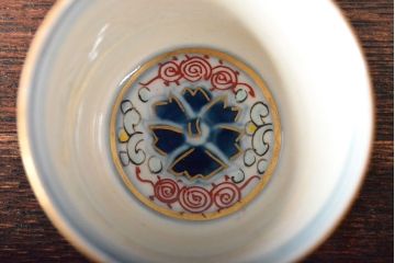 大清光緒年製　色絵　猪口5客セット(古伊万里、中国?)(R-052169)