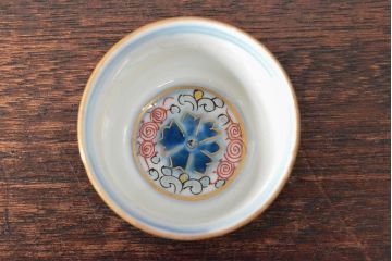 大清光緒年製　色絵　猪口5客セット(古伊万里、中国?)(R-052170)