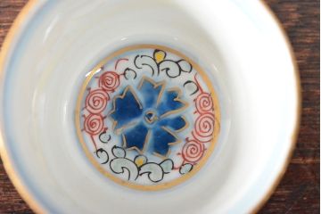 大清光緒年製　色絵　猪口5客セット(古伊万里、中国?)(R-052170)