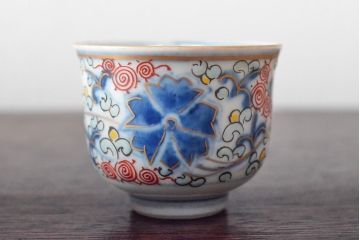 大清光緒年製　色絵　猪口5客セット(古伊万里、中国?)(R-052170)