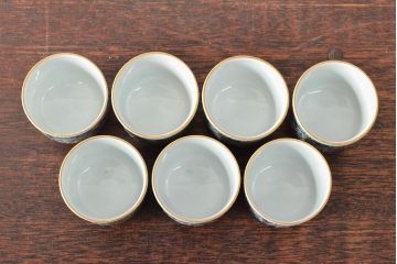 大清光緒年製　色絵　猪口7客セット(古伊万里、中国?)(R-052171)