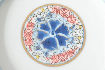 大清光緒年製　色絵染付蓋茶碗2客セット(伊万里、中国?)(R-052172)