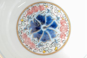 大清光緒年製　色絵染付蓋茶碗2客セット(伊万里、中国?)(R-052172)