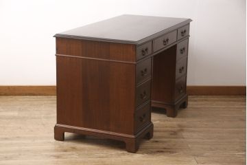 中古　DREXEL HERITAGE (ドレクセルヘリテイジ)　マホガニー材　洗練された大人の雰囲気醸し出す両袖デスク(机、在宅ワーク、在宅用ワークデスク)(R-052177)