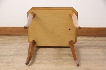 イタリアビンテージ　輸入家具　象嵌細工が美しい!華やかな雰囲気を醸し出す上蓋付きサイドテーブル(コンソールテーブル、飾り台、インレイ、ヴィンテージ)(R-052184)