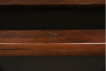 中古美品　松本民芸家具　赤と茶のコントラストが鮮やかな3人掛けソファ(ベンチ、三人掛け、3P)(R-052187)