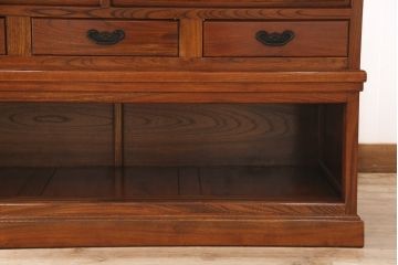 中古　美品　総ケヤキ材　こだわりの和空間にもってこい!上質な囲炉裏テーブル(火鉢、ダイニングテーブル)(R-052188)