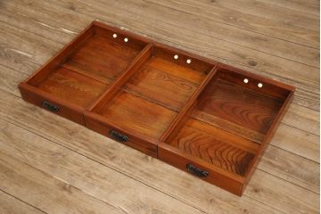 中古　美品　総ケヤキ材　こだわりの和空間にもってこい!上質な囲炉裏テーブル(火鉢、ダイニングテーブル)(R-052188)
