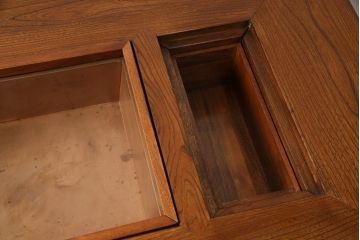 中古　美品　総ケヤキ材　こだわりの和空間にもってこい!上質な囲炉裏テーブル(火鉢、ダイニングテーブル)(R-052188)
