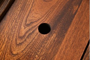 中古　美品　総ケヤキ材　こだわりの和空間にもってこい!上質な囲炉裏テーブル(火鉢、ダイニングテーブル)(R-052188)