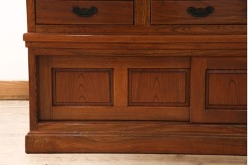 中古　美品　総ケヤキ材　こだわりの和空間にもってこい!上質な囲炉裏テーブル(火鉢、ダイニングテーブル)(R-052188)