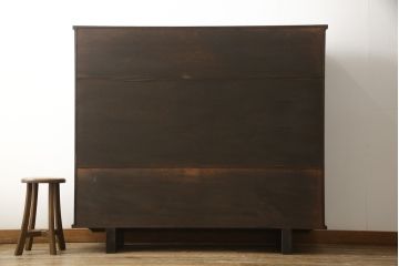 中古　美品　軽井沢彫り　咲き誇る桜の彫りが見事な茶箪笥(サイドボード、サイドキャビネット、収納棚、飾り棚、茶棚、茶タンス)(定価約100万円)(R-052189)