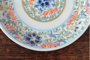 大清光緒年製　色絵染付　四寸皿3枚(伊万里、中国?)(R-052192)