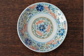 大清光緒年製　色絵染付　四寸皿3枚(伊万里、中国?)(R-052194)
