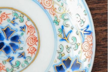 大清光緒年製　色絵染付　四寸皿3枚(伊万里、中国?)(R-052195)