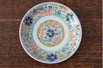 大清光緒年製　色絵染付　四寸皿3枚(伊万里、中国?)(R-052196)