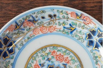 大清光緒年製　色絵染付　四寸皿3枚(伊万里、中国?)(R-052196)