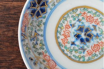 大清光緒年製　色絵染付　四寸皿3枚(伊万里、中国?)(R-052196)