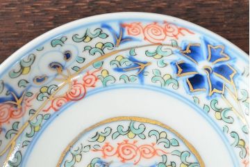 大清光緒年製　色絵染付　四寸皿5枚(伊万里、中国?)(R-052197)