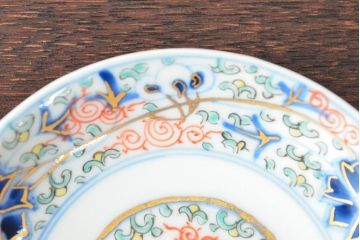 大清光緒年製　色絵染付　四寸皿5枚(伊万里、中国?)(R-052197)