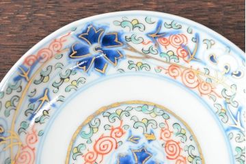 大清光緒年製　色絵染付　四寸皿5枚(伊万里、中国?)(R-052197)