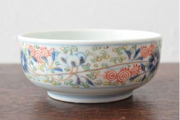 大清光緒年製　色絵染付　深鉢3客(伊万里、中国?)(R-052198)
