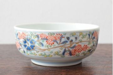 大清光緒年製　色絵染付　深鉢3客(伊万里、中国?)(R-052198)