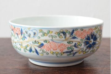 大清光緒年製　色絵染付　深鉢3客(伊万里、中国?)(R-052200)