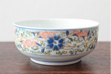 大清光緒年製　色絵染付　深鉢3客(伊万里、中国?)(R-052200)