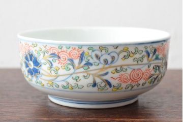 大清光緒年製　色絵染付　深鉢3客(伊万里、中国?)(R-052200)