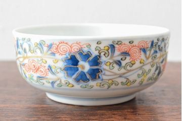 大清光緒年製　色絵染付　深鉢3客(伊万里、中国?)(R-052201)