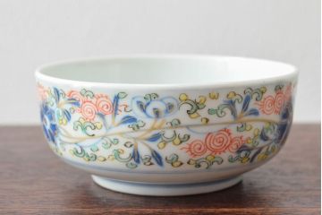 大清光緒年製　色絵染付　深鉢3客(伊万里、中国?)(R-052201)