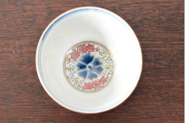 大清光緒年製　色絵染付　蕎麦猪口3客(向付、伊万里、中国?)(R-052205)