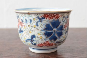 大清光緒年製　色絵染付　蕎麦猪口3客(向付、伊万里、中国?)(R-052205)