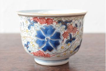 大清光緒年製　色絵染付　蕎麦猪口3客(向付、伊万里、中国?)(R-052205)