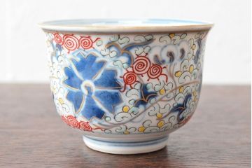 大清光緒年製　色絵染付　蕎麦猪口3客(向付、伊万里、中国?)(R-052205)