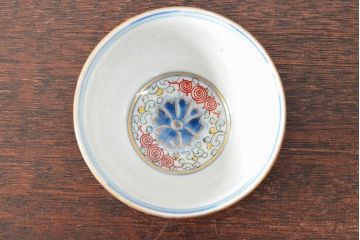 大清光緒年製　色絵染付　蕎麦猪口3客(向付、伊万里、中国?)(R-052206)