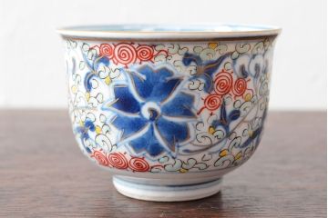 大清光緒年製　色絵染付　蕎麦猪口3客(向付、伊万里、中国?)(R-052207)
