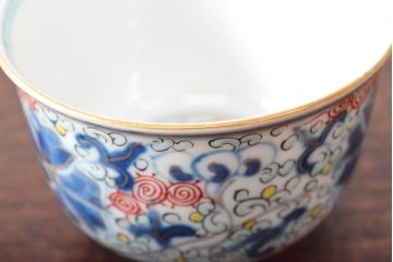 大清光緒年製　色絵染付　蕎麦猪口2客(向付、伊万里、中国?)(R-052208)