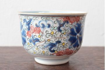 大清光緒年製　色絵染付　蕎麦猪口2客(向付、伊万里、中国?)(R-052208)