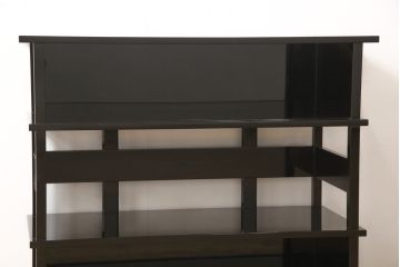 中古美品　輪島塗り　日展作家　桜井一良作　花と鳥の図柄が優雅な総漆塗りの飾り棚(定価約220万円)(茶棚、収納棚、戸棚)(R-052213)