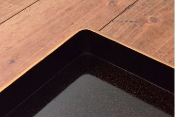 江戸〜明治　花に鶏図　蒔絵梨地　木製文箱(硯箱)(R-052222)