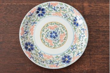 大清光緒年製　色絵染付　六寸皿4枚セット(伊万里、中国?)(R-052226)