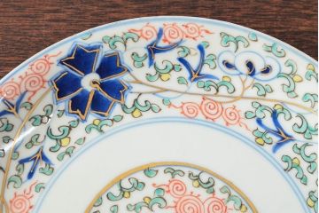 大清光緒年製　色絵染付　六寸皿4枚セット(伊万里、中国?)(R-052226)