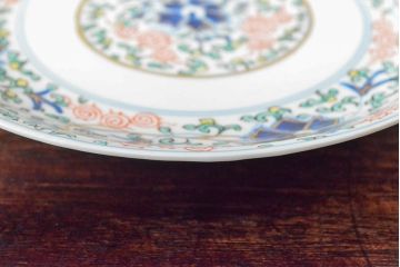 大清光緒年製　色絵染付　六寸皿4枚セット(伊万里、中国?)(R-052226)